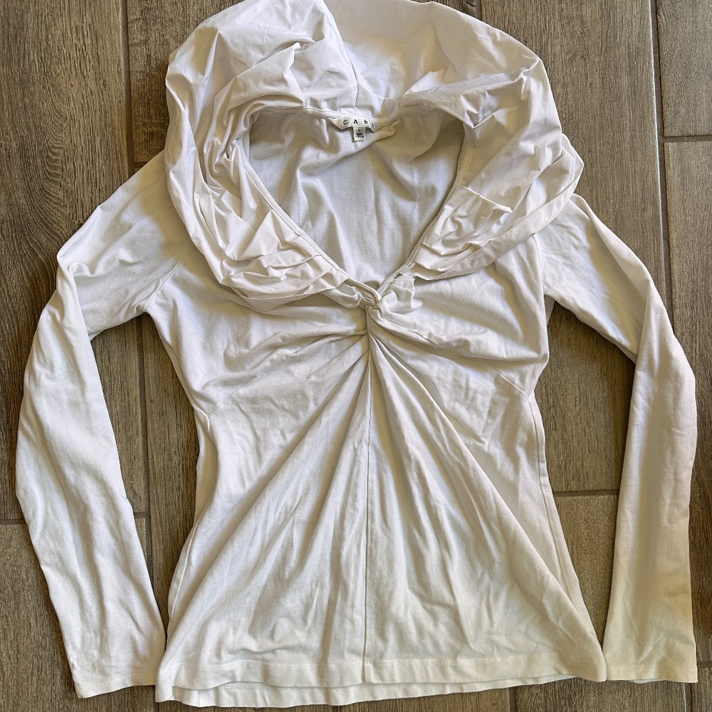 White Posable Collar CAbi Blouse
